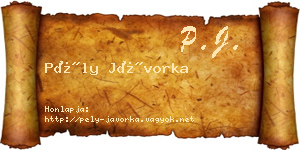 Pély Jávorka névjegykártya